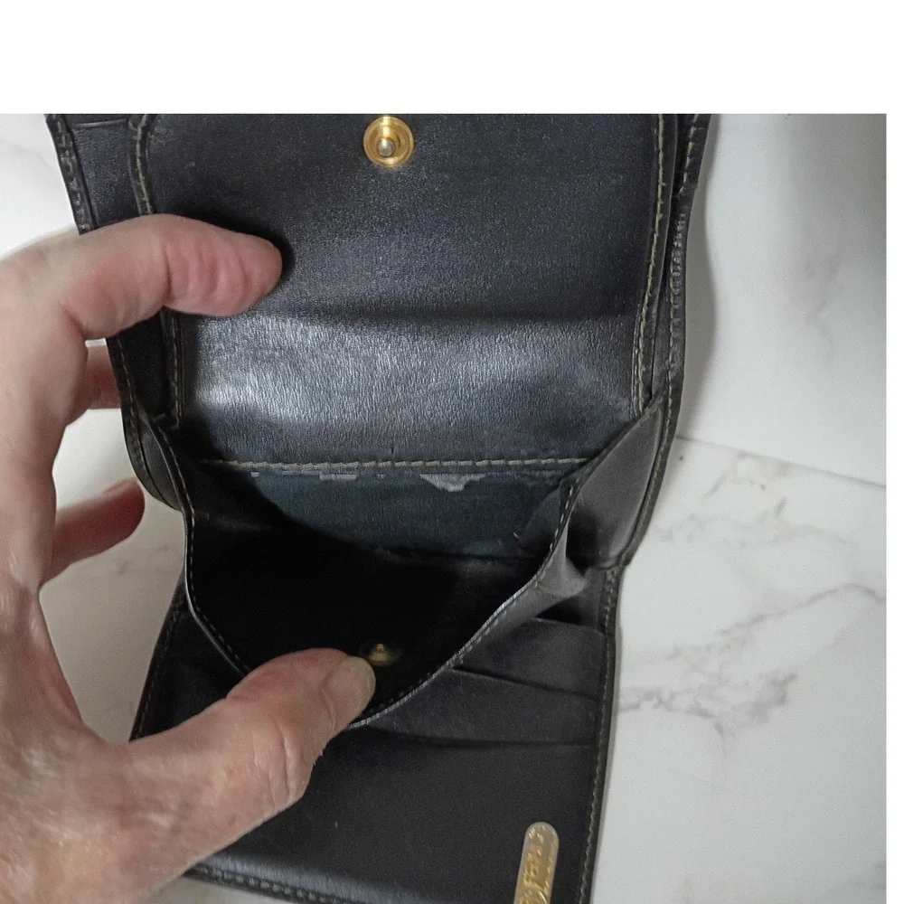 FENDI Vintage Peguin Compact Tri-Fold Leather Wallet